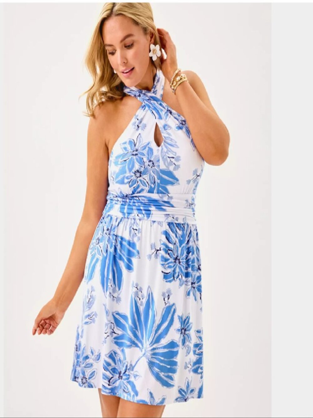 NWT Lilly Pulitzer Montecito Skirted Romper Resort White Jet Set Jungle sz M